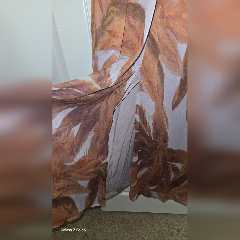 Zara Brown and White Abstract Print Sleeveless Dress - Picture 5 of 12